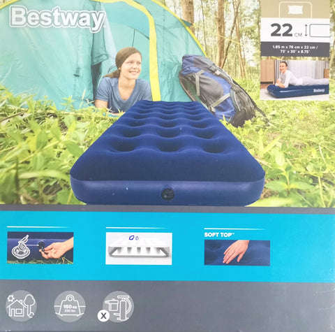 1.85m x 76cm x 22cm Single Mattress Air Bed For Camping