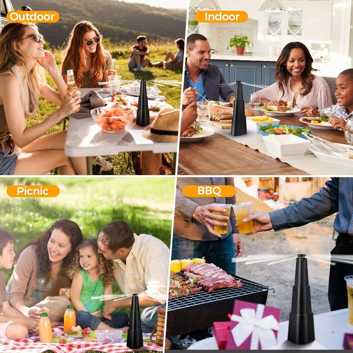 Fly Fans for Tables Fly Repellent Fan Indoor Outdoor with Holographic Blades Keep Flies Away