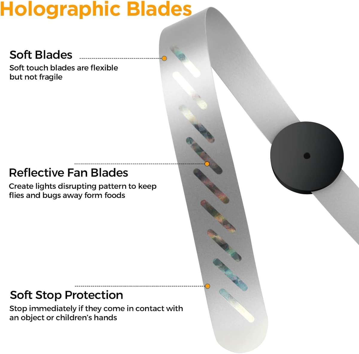 Fly Fans for Tables Fly Repellent Fan Indoor Outdoor with Holographic Blades Keep Flies Away