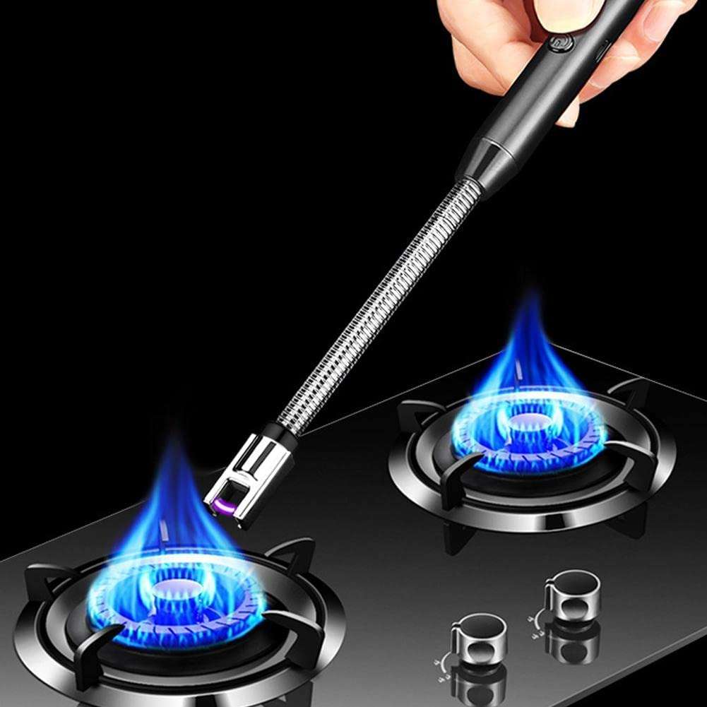 Rechargeable Electric Gas Lighter Kitchen Lighter Chargeable USB Arc Long Lighter for Candle Flexibl
