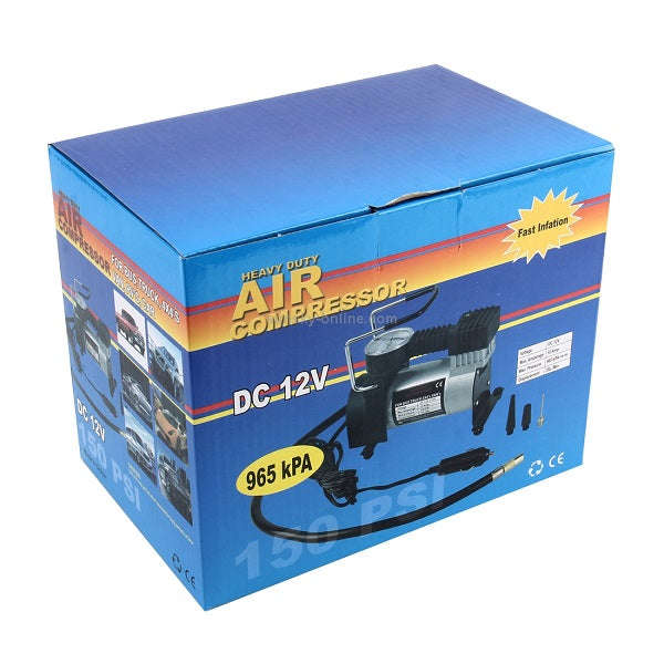 DC 12V 12A Heavy Duty Air Compressor With Pressure Gauge And Three Nozzle Adapters 965KPA