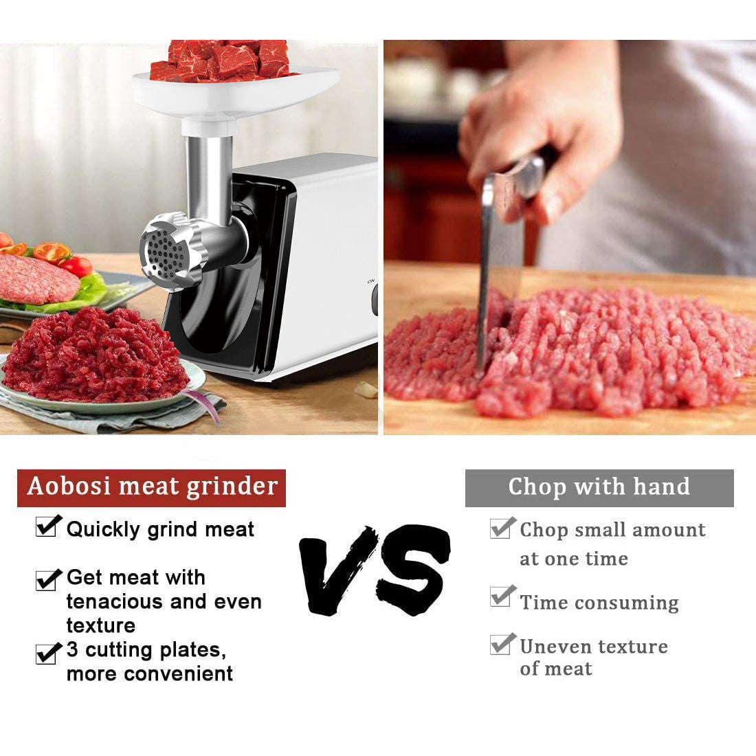 Heavy Duty 3 In 1 Sussage Stuffer Automatic industrial Meat Grinder kitchen Household Electric Meat
