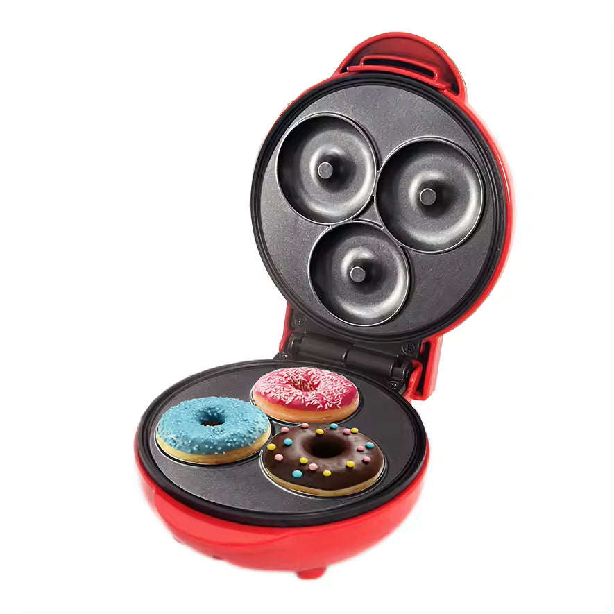 3 Holes Mini Doughnuts Donut Maker Machine for Kid-Friendly Breakfast Cake Pop Waffle Makers for Kid