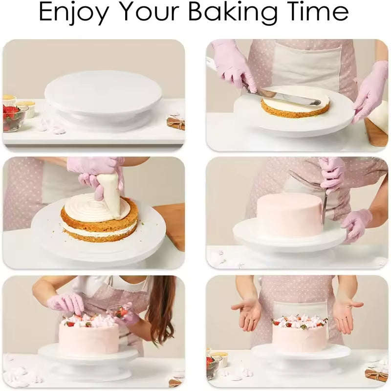 Cake Turntable Anti-skid Plastic Decorating Rotating Table Pastries Cake Decoration DIY Baking Tools