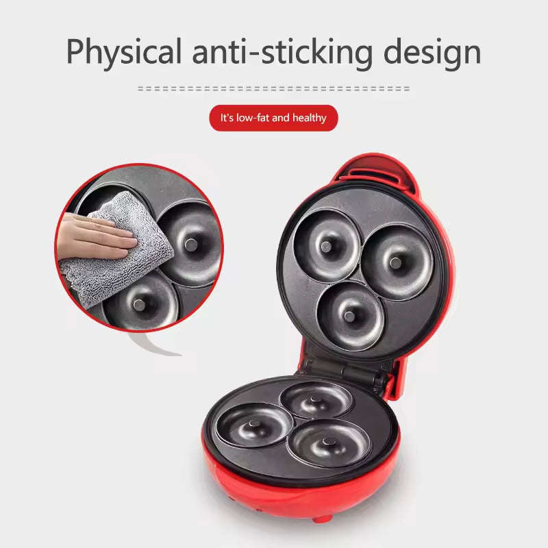 3 Holes Mini Doughnuts Donut Maker Machine for Kid-Friendly Breakfast Cake Pop Waffle Makers for Kid