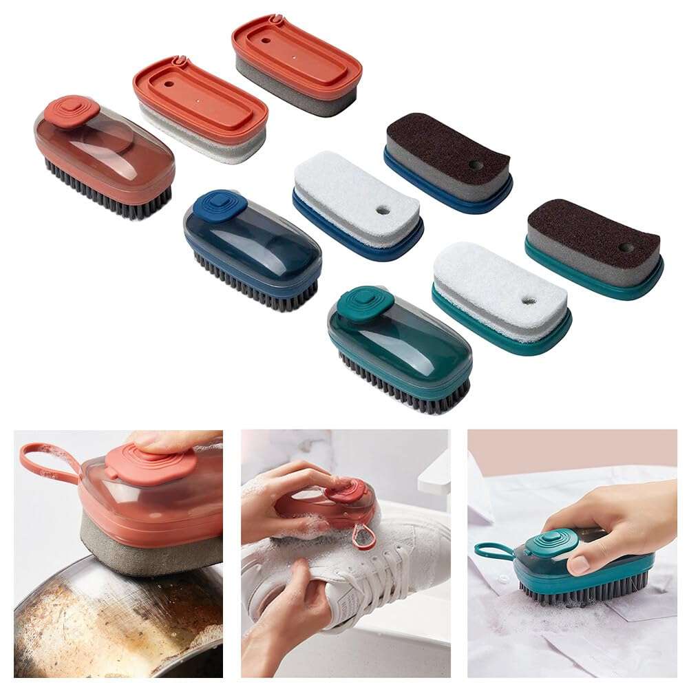 Home Multi Hydraulic Cleaning Brush 3 in 1 Automatic Liquid Addition Soft Bristle Laundry Brush wit