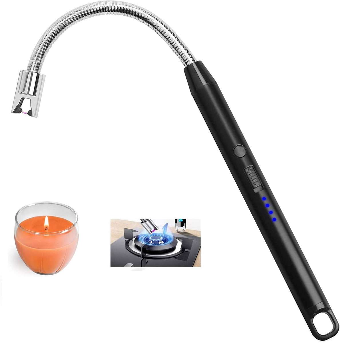 Rechargeable Electric Gas Lighter Kitchen Lighter Chargeable USB Arc Long Lighter for Candle Flexibl