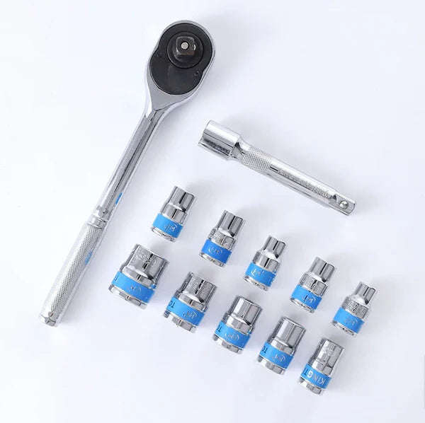 12Pcs Hand Tool With Sockets Quick Release Ratchet Wrench Set