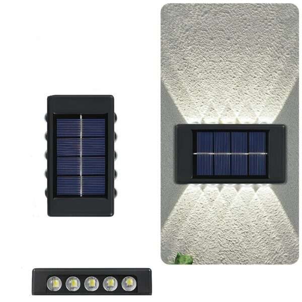 2Pcs Solar Powered Up And Down LED Wall  Lights 10LED White