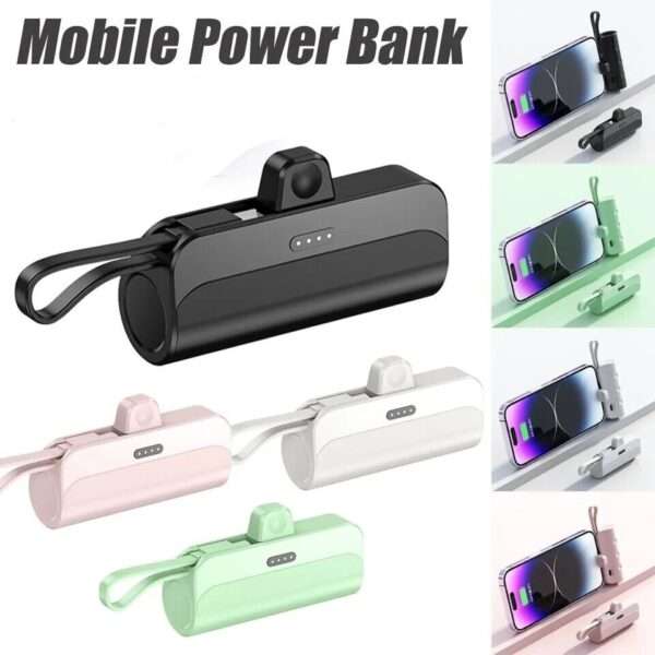 Wolulu 8000Mah Mini Power  Bank. Type C, Lightning & V8 Pins