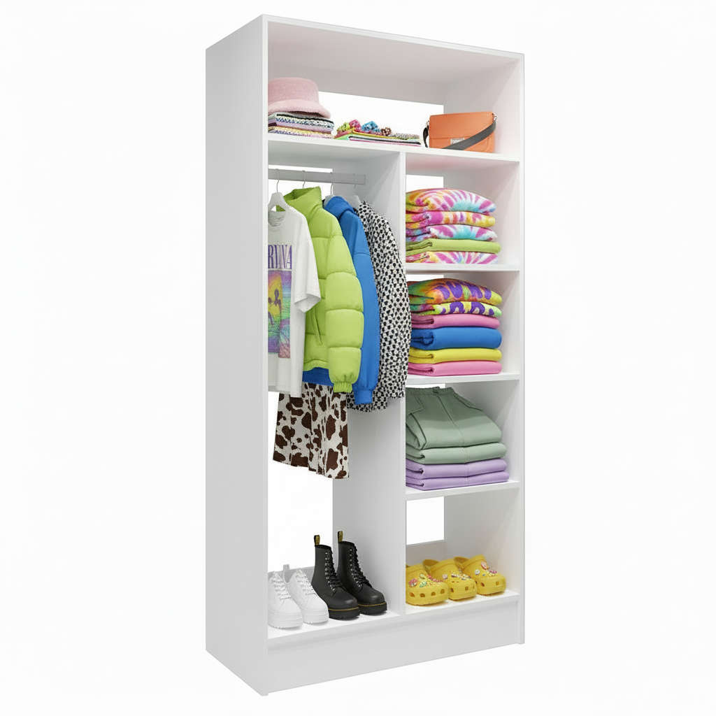 2-Door Built in Cupboard with hanging rail & Shelves