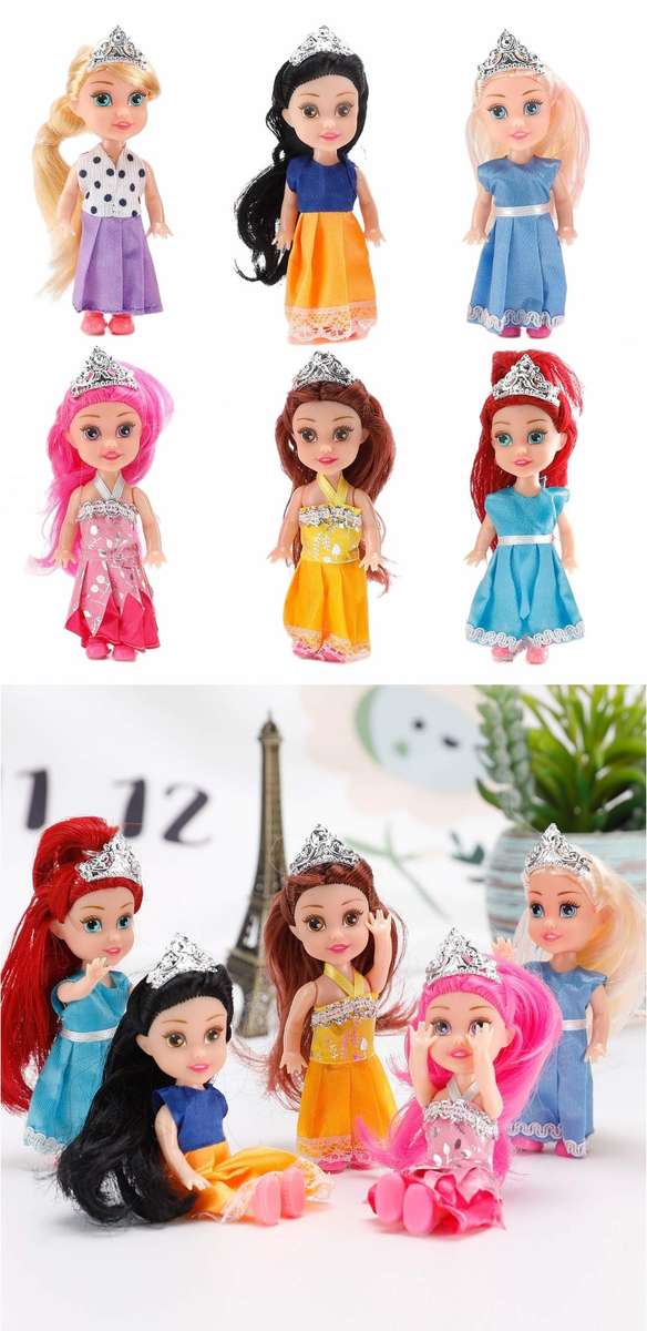 Set Of 6 Collectible Pocket Princess Dolls - 16cm