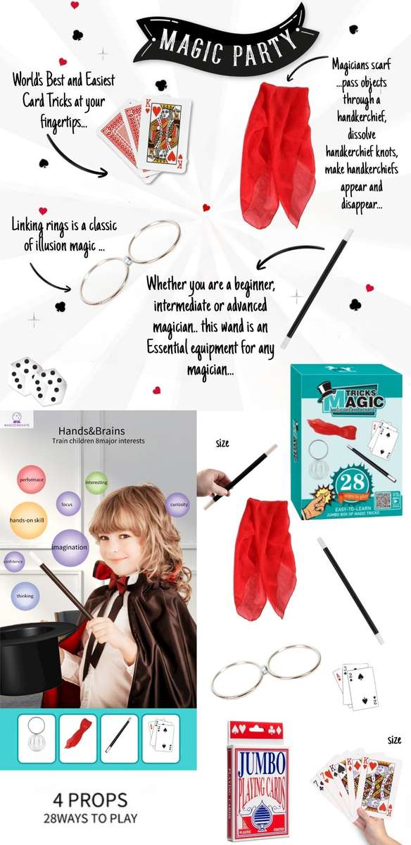Jumbo Playing Cards and Magic Tricks Set