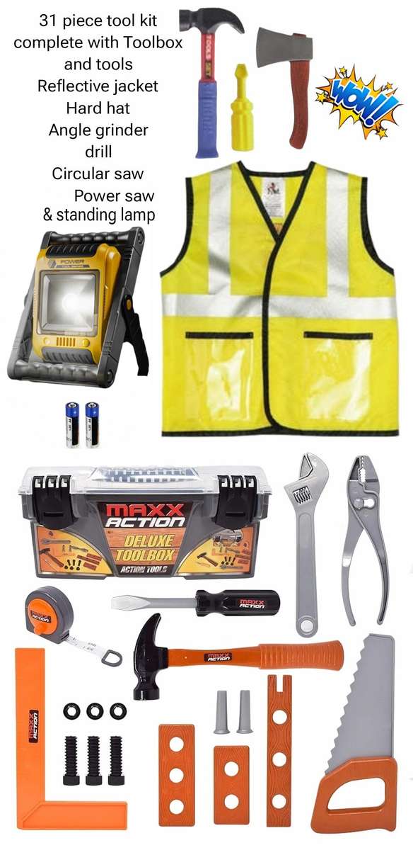 Kids Pro Power Tool Toy Play Set - 36 Piece