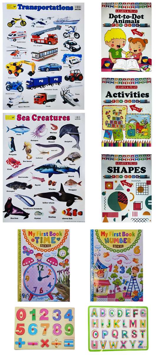 Early Learning Toddler To Pre-School Activities Educational Play Set - 9 Pieces