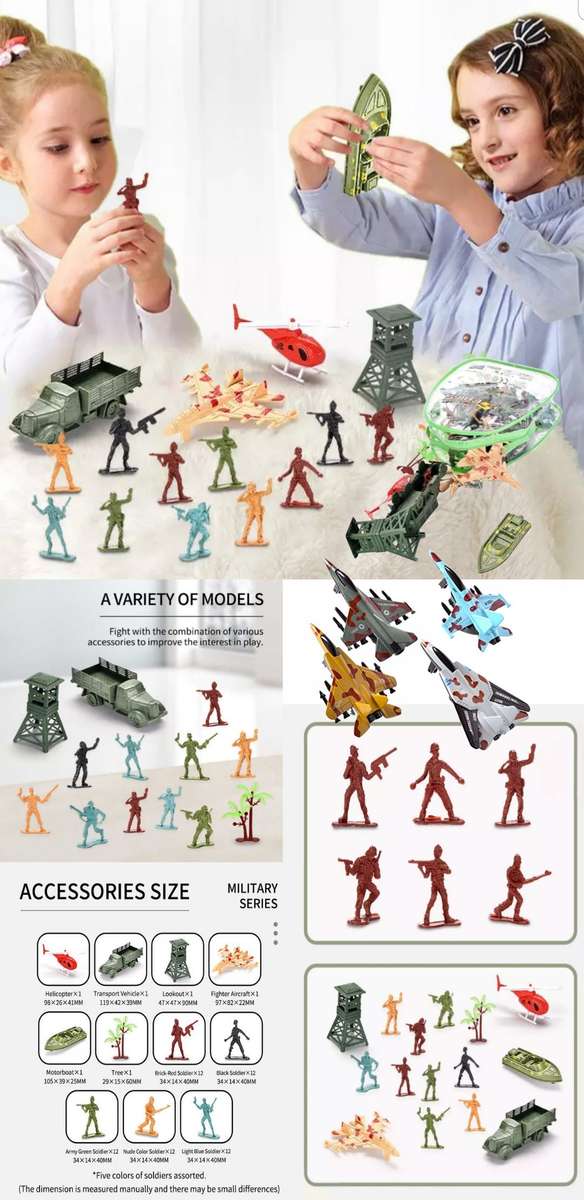 Kids Military Playset - Set of 4 Die-Cast Military Aircraft & Army Backpack