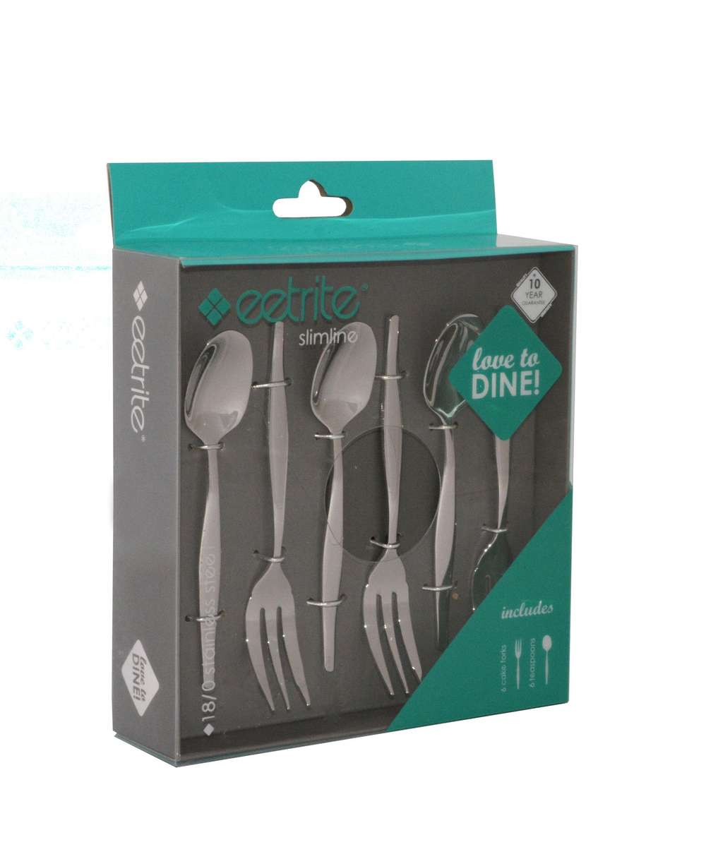 Eetrite Slimline Teaspoon & Cake Fork Set