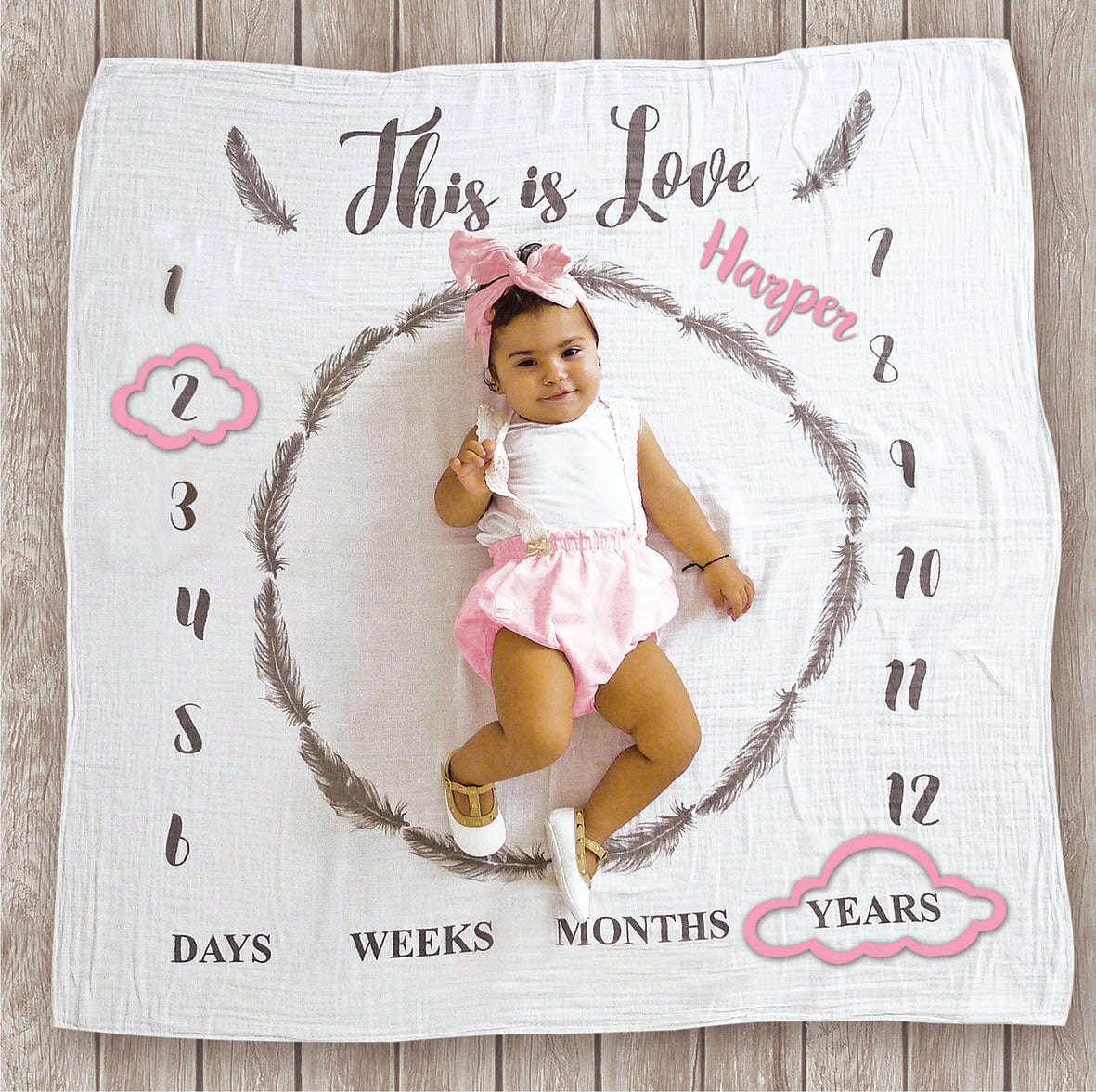Milestone Blanket Marker Pack - Clouds / Soft Pink