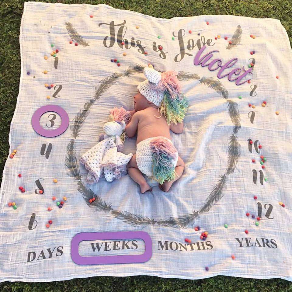 Milestone Blanket Marker Pack - Clouds / Soft Pink