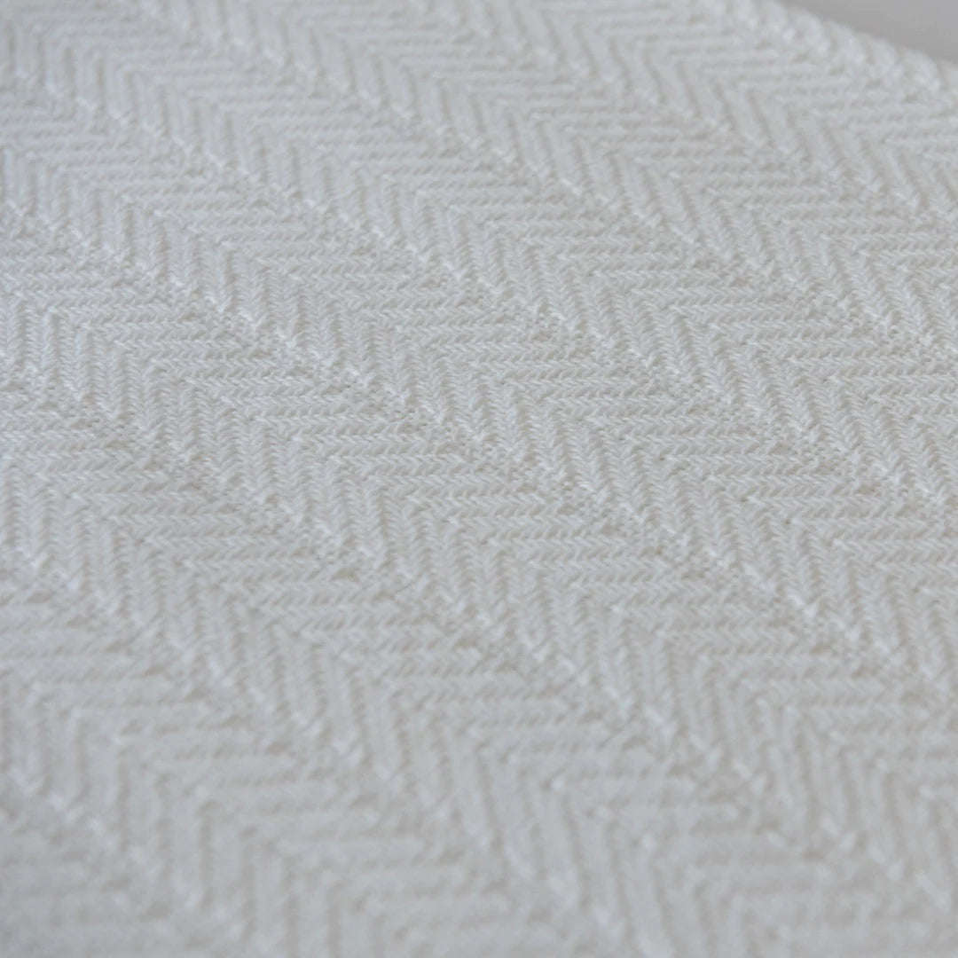 Cotton Blanket - Chevron | White