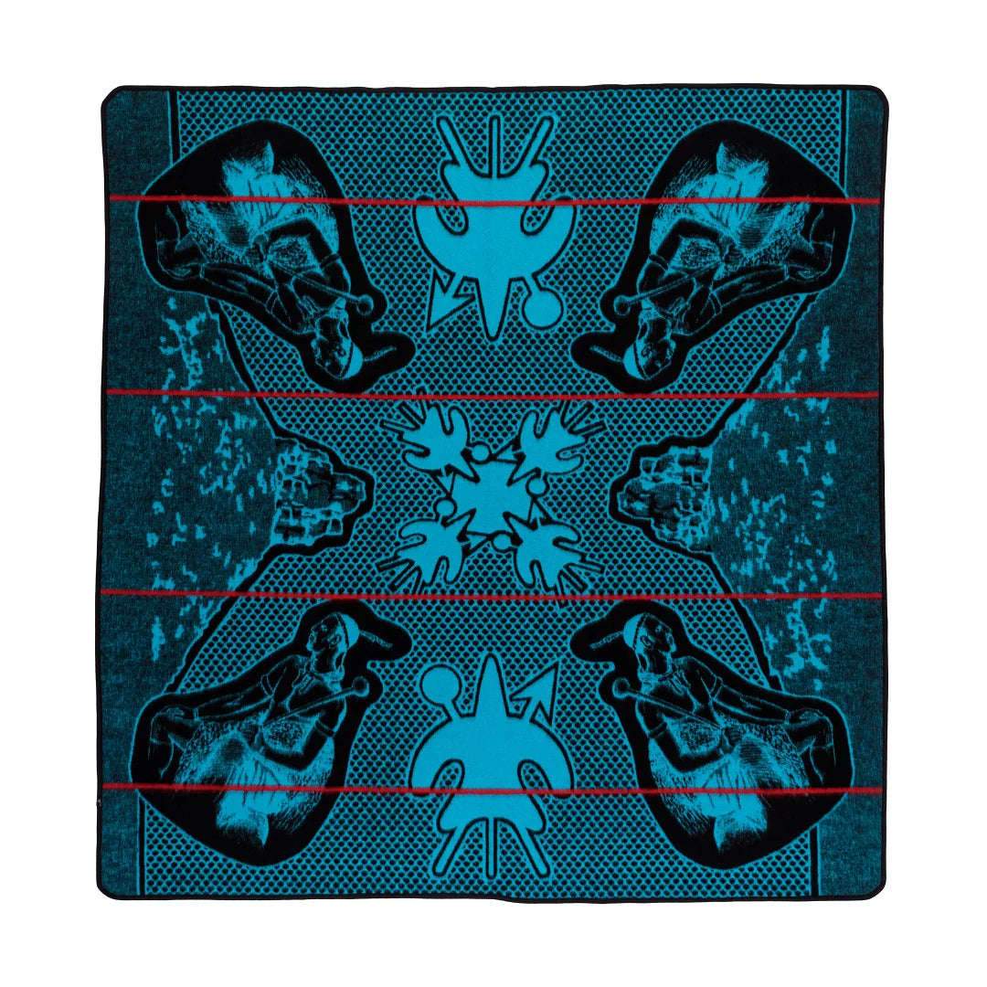 Moshoeshoe | Black / Peacock / Scarlet | Basotho Blanket
