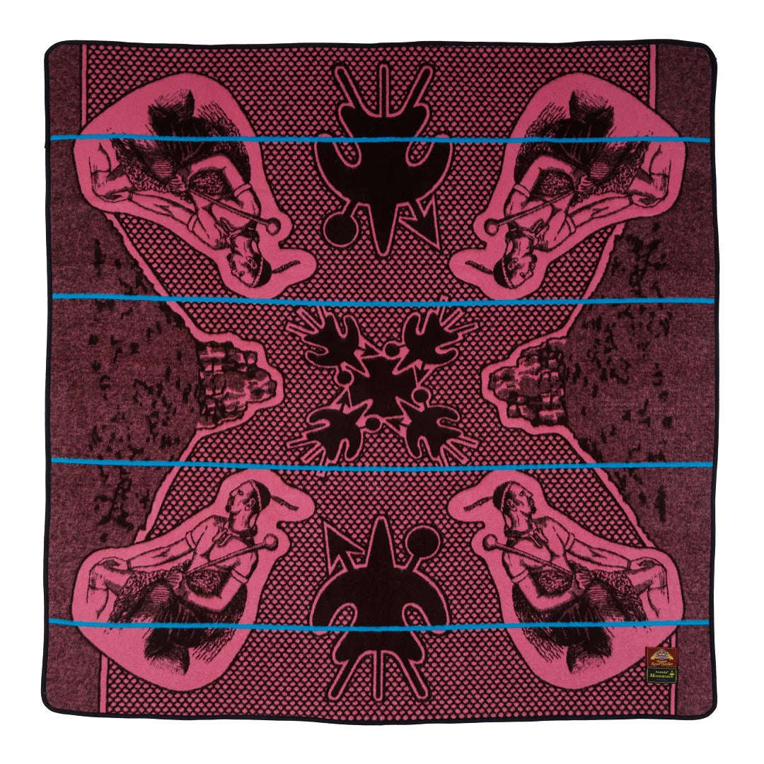 Moshoeshoe | Brown / Pink / Peacock | Basotho Blanket