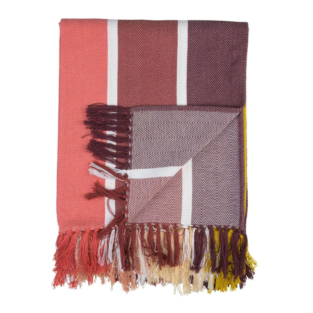 Protea Pinstripe  Sunset | Burgundy / Garnet