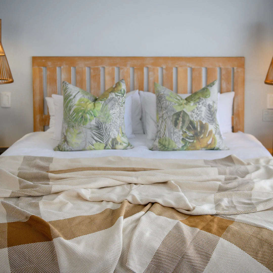 Protea Throw - Geometry | Leather/Bone