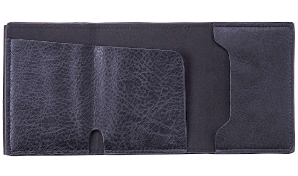 RFID protection bi-fold pop-up coin case wallet - PU Leather - Black