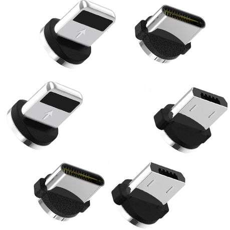 Magnetic heads for TOPK AM23 3 in 1... - Mix - 2x Micro-USB 2x 8-Pin (for iPhone/iPad) and 2x C-type