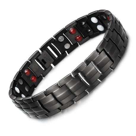Magnetic Stainless Steel Therapy Bracelet - Black