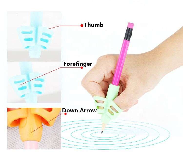 5 Pack Silicon Pen or Pencil Grip - Ergonomic Design, Unisex