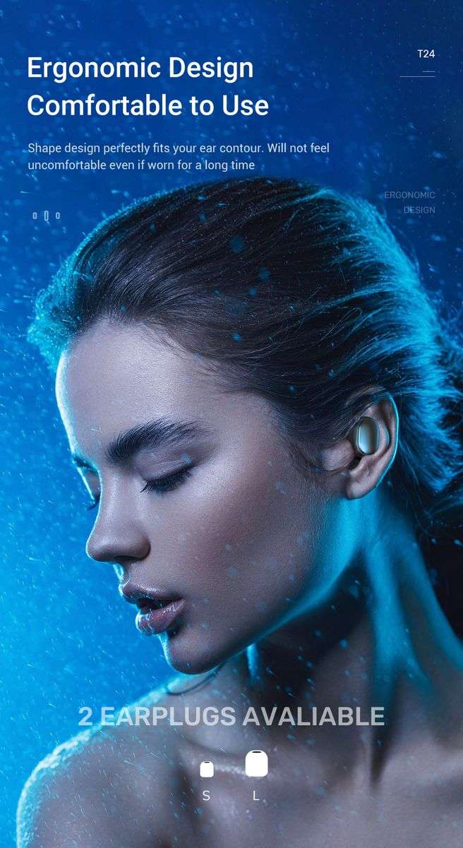 TWS Earphones TOPK T24