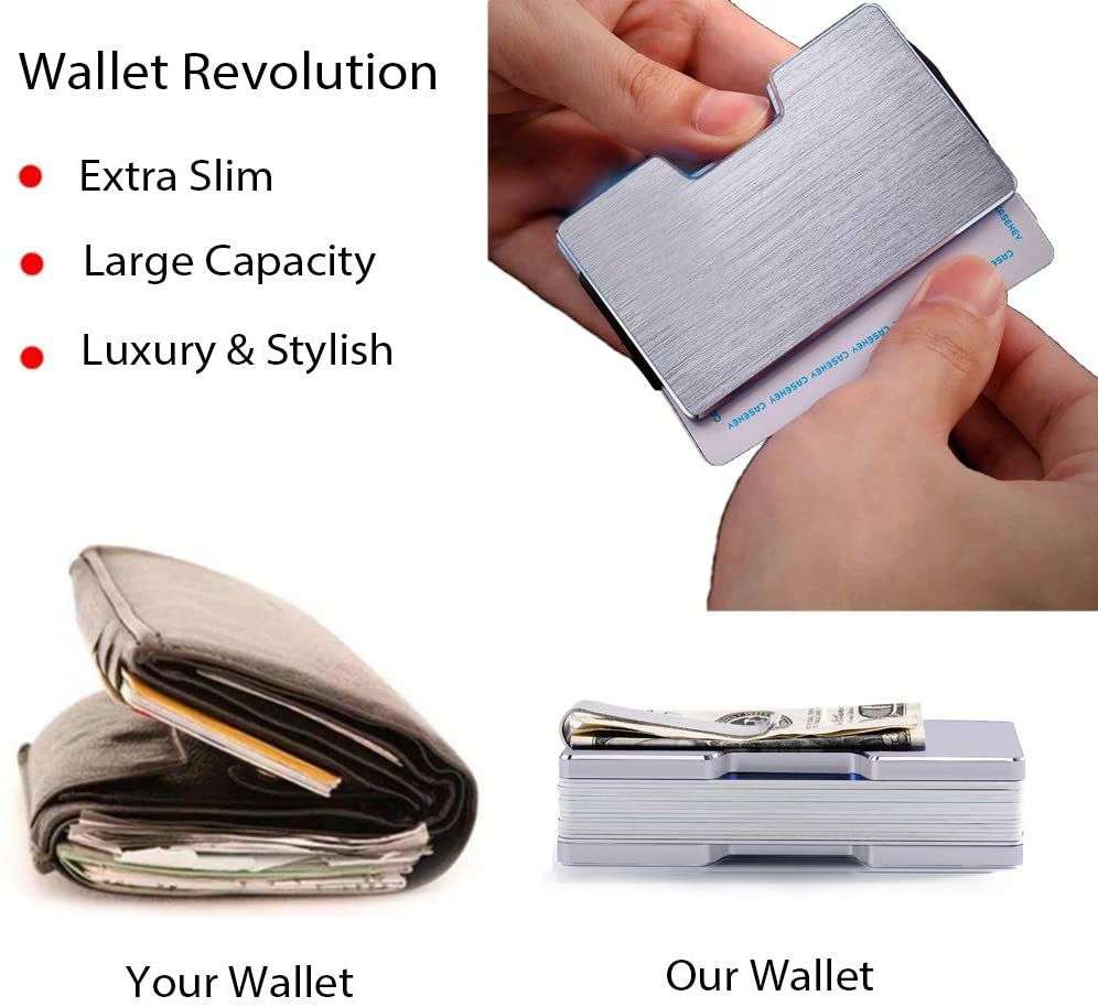 RFID Protection Minimalist/Slim Wallet - Casekey0001 Grey