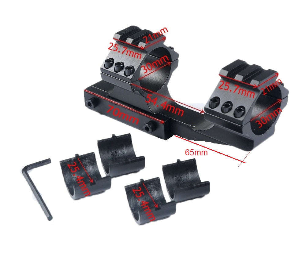 1"/30MM DOVETAIL MOUNT RING, OFFSET WITH PIC. CAPS