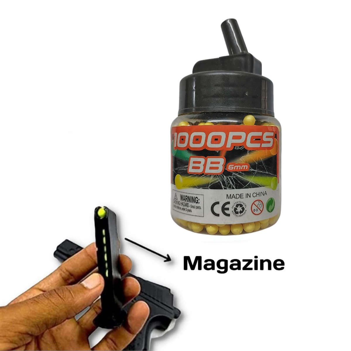 PLASTIC 6MM YELLOW BB'S - 1000'S