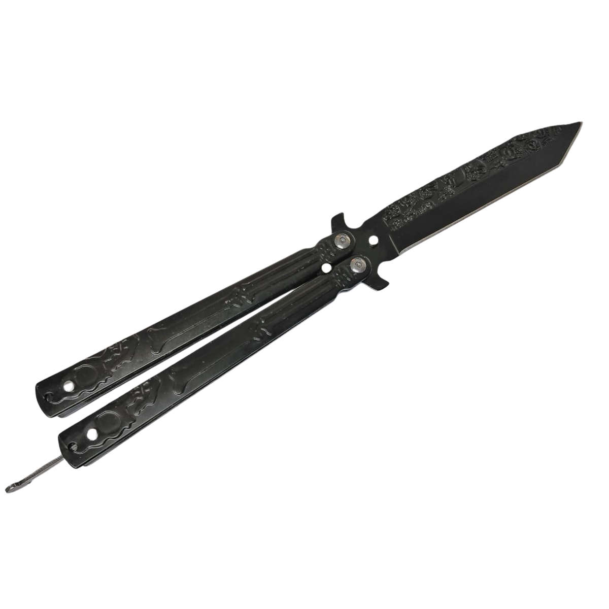 BUTTERFLY KNIFE WITH LATCH LOCK - BLACK