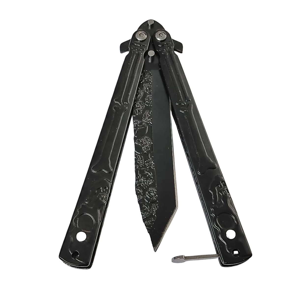BUTTERFLY KNIFE WITH LATCH LOCK - BLACK