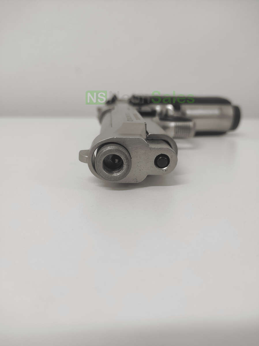 BLOW F92 BLANK GUN - SATIN W/ BLACK GRIPS & TRIM