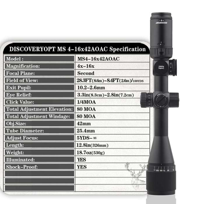 DISCOVERY MS 4-16X42 AOAC SCOPE