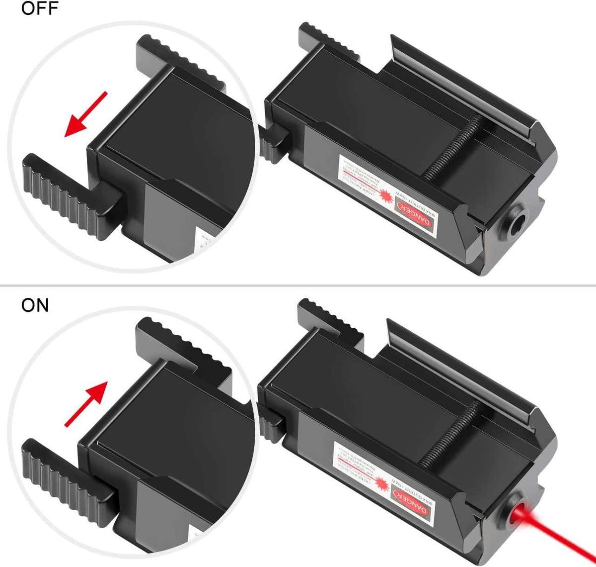 FLAT PROFILE LASER POINTER, PICTINNY MOUNTED