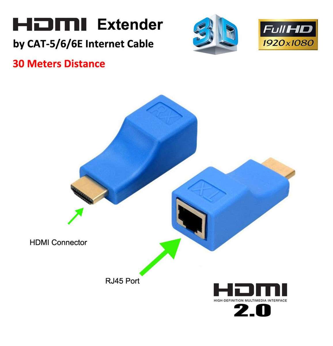 HDMI 1080P EXTENDER VIA CAT 5E/CAT6 - 30M
