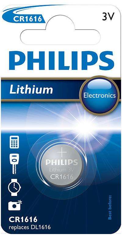 PHILIPS  LITHIUM COIN CELL (CR1616) - 3V