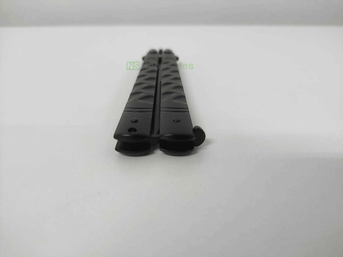 SLIMLINE BUTTERFLY KNIFE WITH CLIP EDGE - BLACK