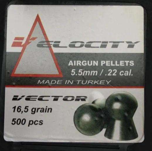 VELOCITY VECTOR .22 CAL (16.5 GR) PELLETS - 500's