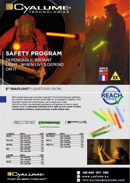 CYALUME SNAPLIGHT 6'' RED SAFETY LIGHT (12 HRS)