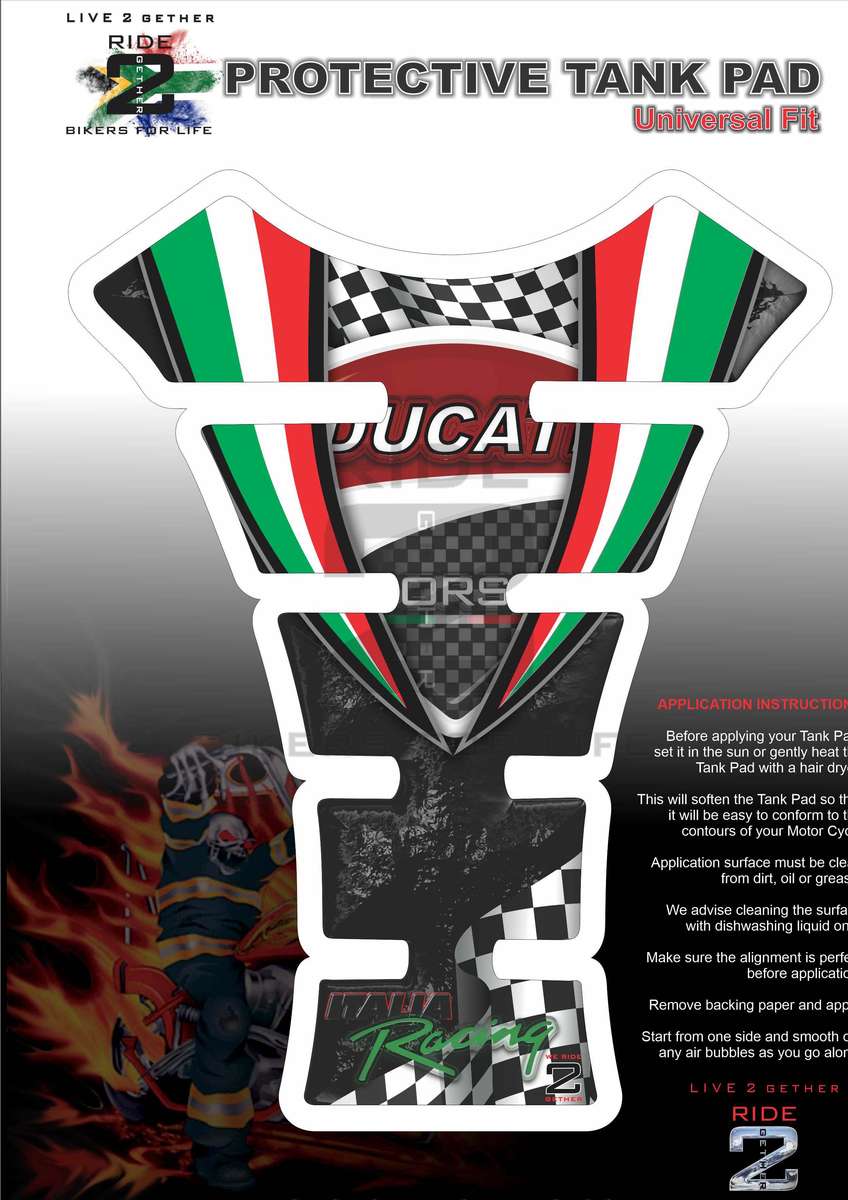 Ducati Black Pitted Metal Tank Pad