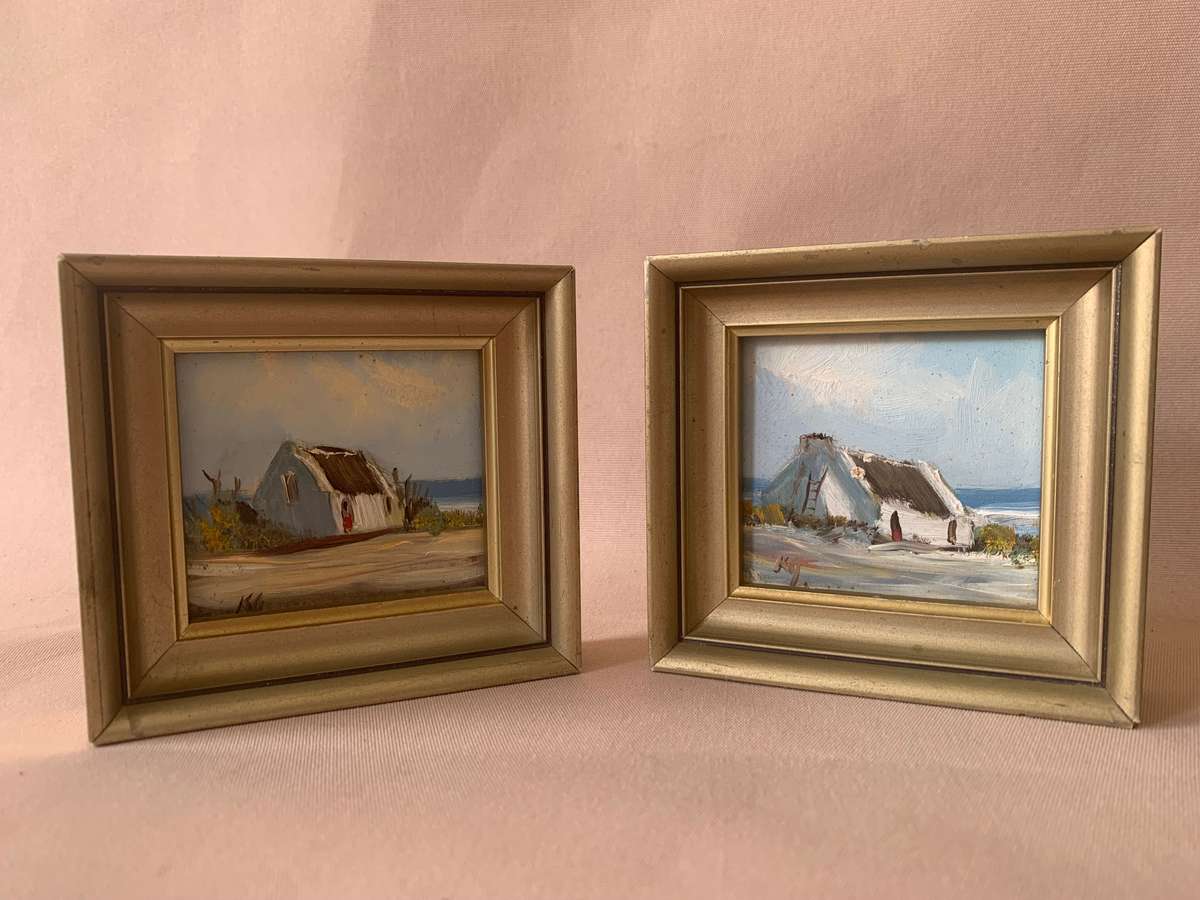 Set of 2 Mini Oil Paintings