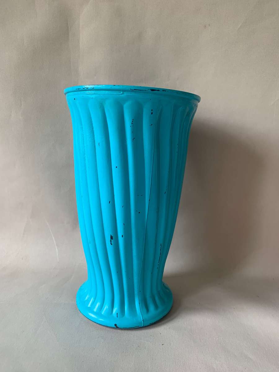 Rustic Painted Twirl Glass Vase 30cm