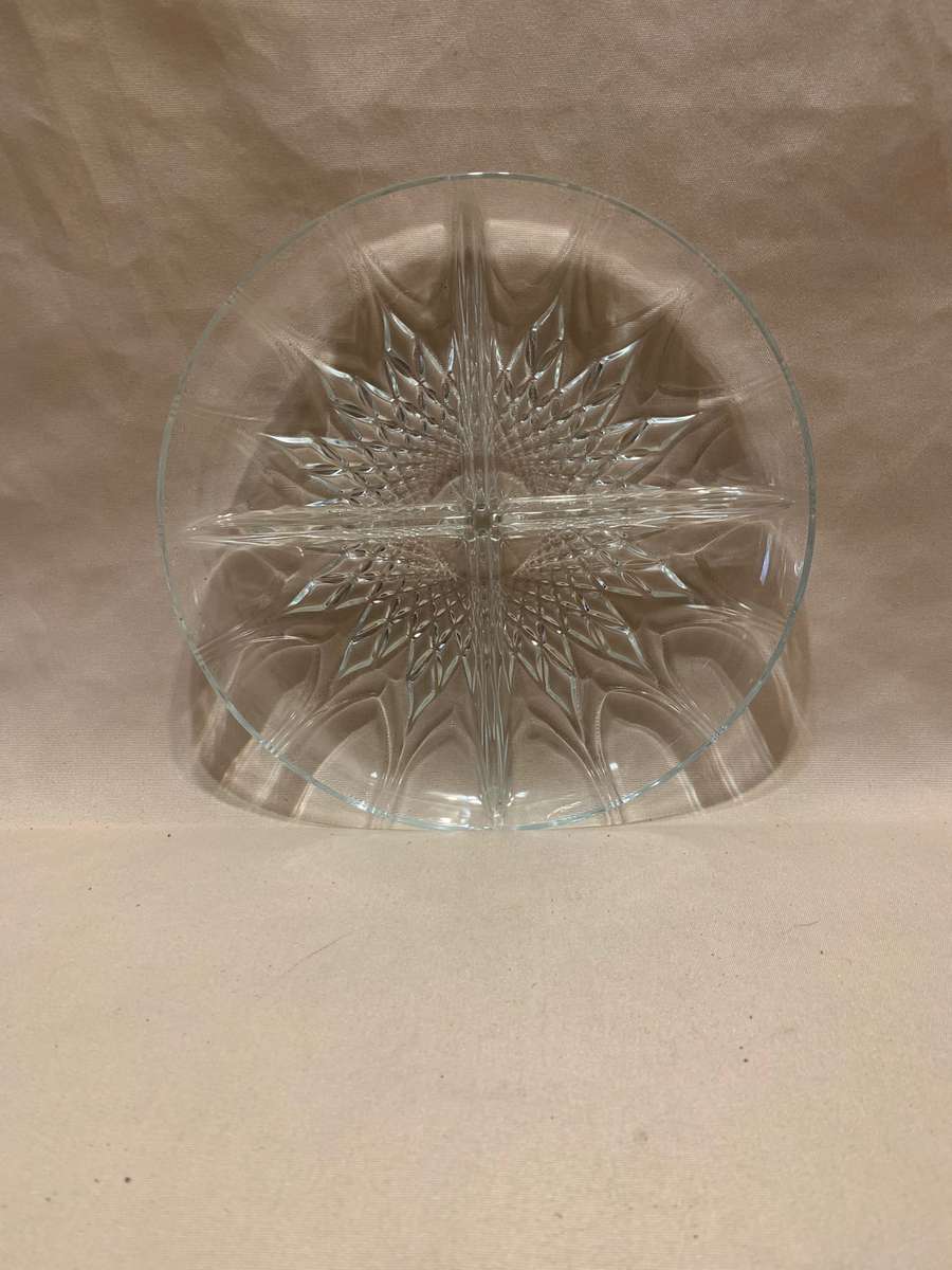 Cut Glass Snack Dish 24.5cm